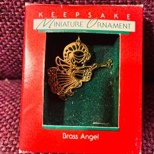 Hallmark Keepsake Miniature Ornament Brass Angel